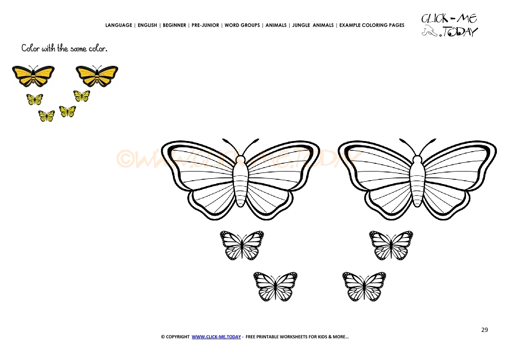 Example coloring page Butterflies - Color picture of Butterflies
