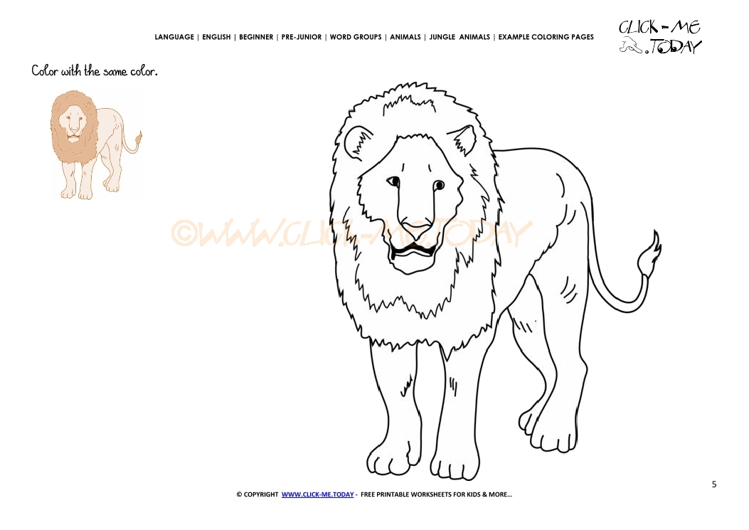 Example coloring page Lion - Color picture of Lion