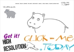 Example coloring page Hippo -  Color picture of Hippo