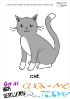 Printable Pet Animal Cat Queen wall card - Cat flashcard