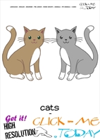 Printable Pet Animal Cats wall card - Cats flashcard