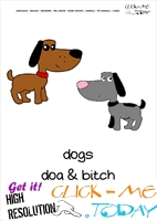 Printable Pet Animal Dogs wall card - Dogs flashcard