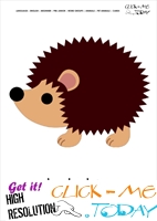 Printable Pet Animal Hedgehog wall card - Hedgehog flashcard