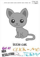 Printable Pet Animal Kitten wall card - Cat flashcard