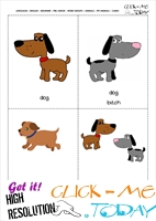 Printable Pet Animals flashcards 1 - Dogs