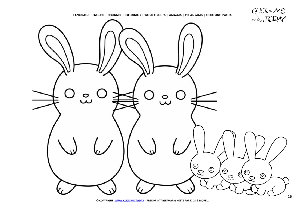 Coloring page Bunnies - Color picture of Bunnies