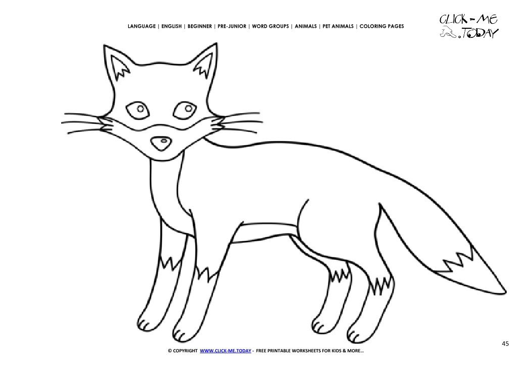 Coloring page Fox Dog - Color picture of Fox