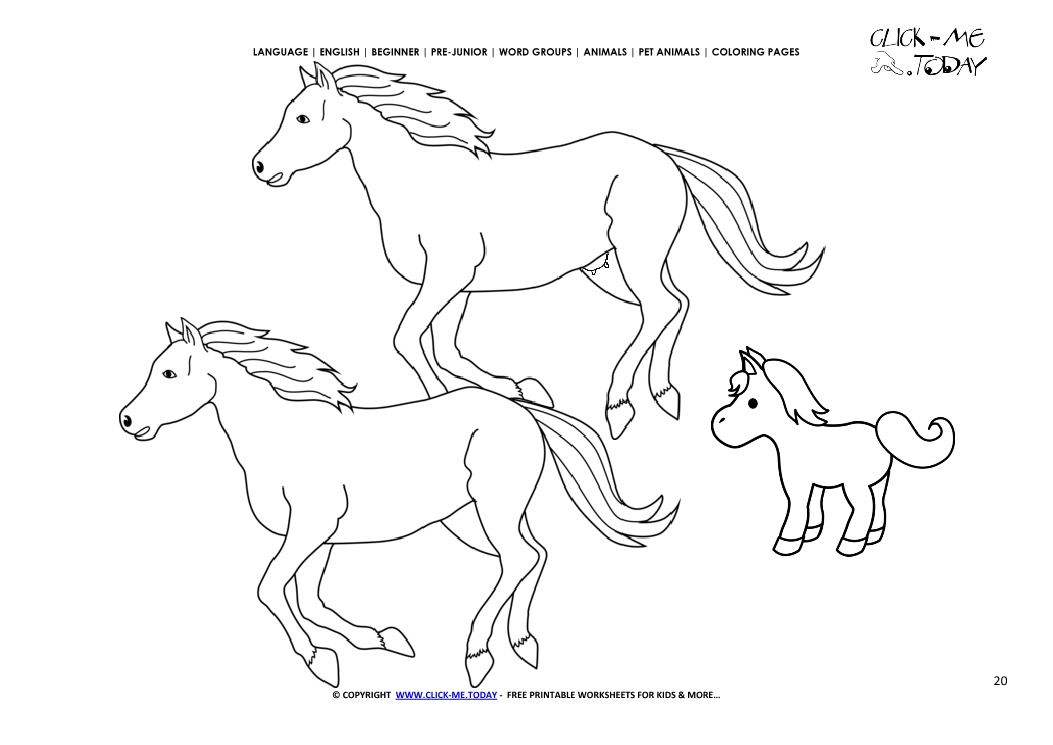Coloring page Horses - Color picture of Horses