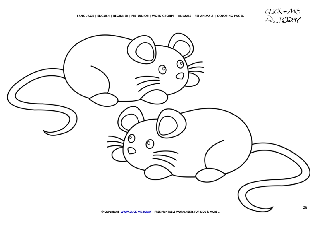 Coloring page Mice - Color picture of Mice