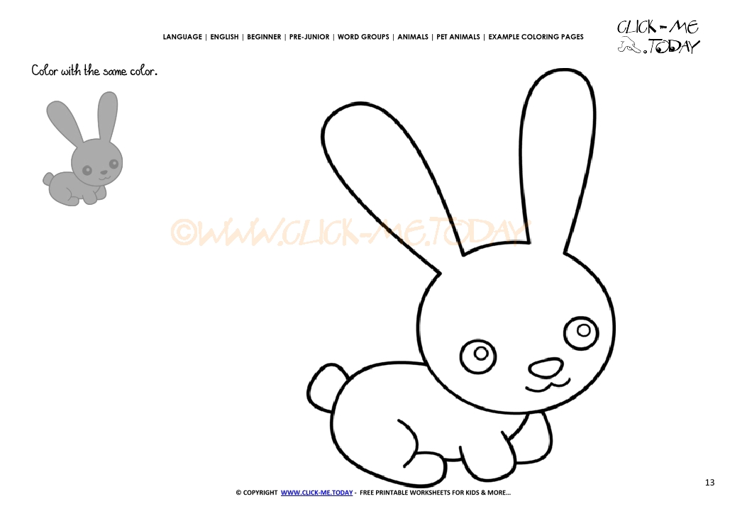 Example coloring page Bunny - Color  Bunny picture