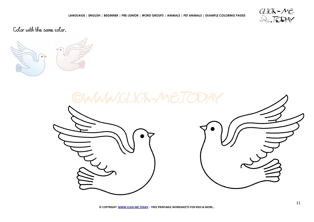 Example coloring page Doves - Color  Doves picture