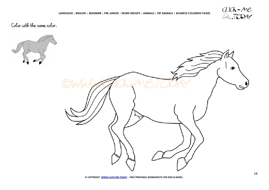 Example coloring page Horse Mare - Color  Horse Mare picture