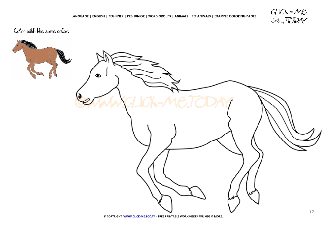 Example coloring page Stallion - Color  Stallion picture
