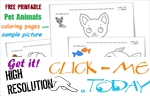 Free printable Pet Animals Example coloring pages