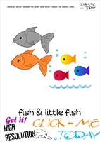 Sea animal flashcard Fish - Printable card of Fish Family