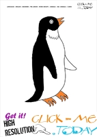 Sea animal flashcard Penguin - Printable card of Penguin