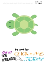 Sea animal flashcard Turtle - Printable card of Turtle
