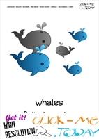 Sea animal flashcard Whales - Printable card of Whales