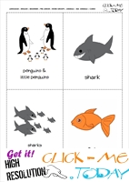 Free printable Sea animals Classroom cards - Sharks & Fish
