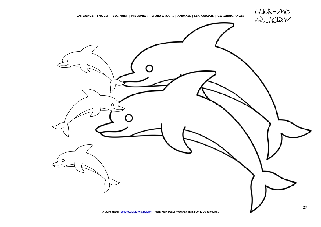 Coloring page Dolphins - Color picture of Dolphins