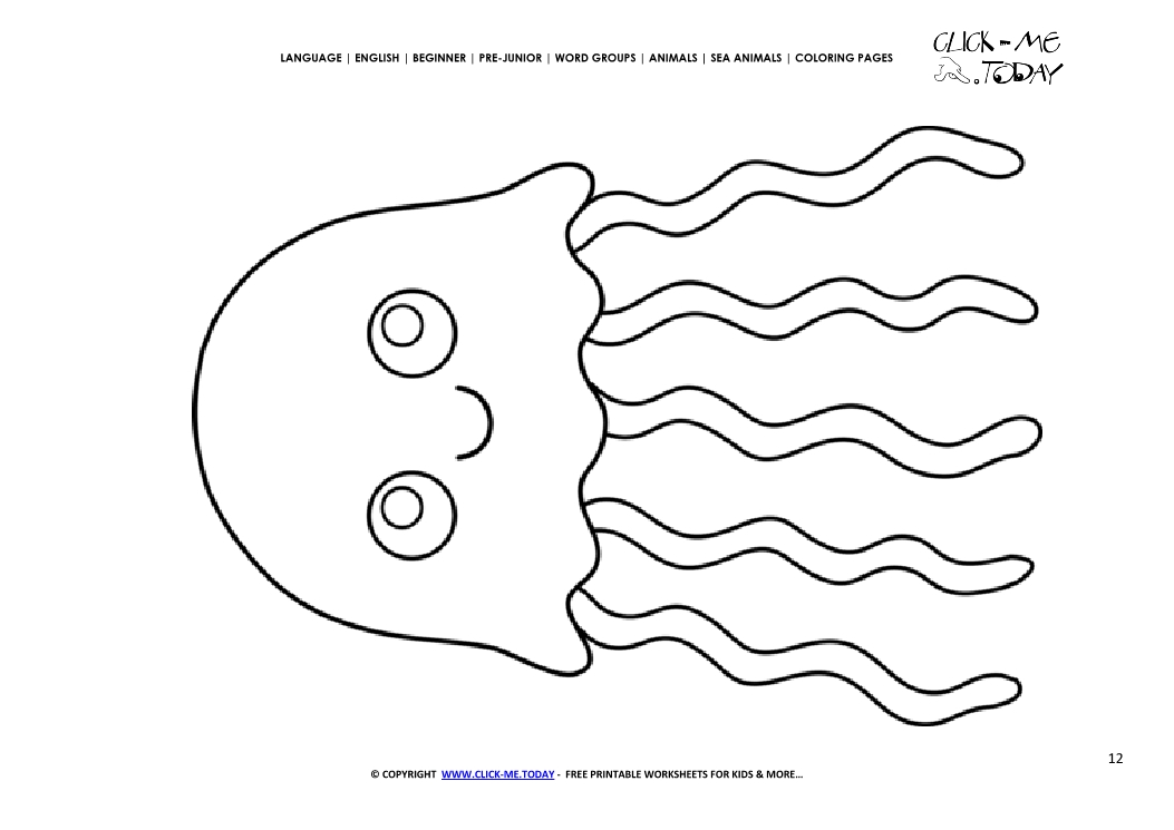 Coloring page Little Jellyfish - Color picture of Jellyfish