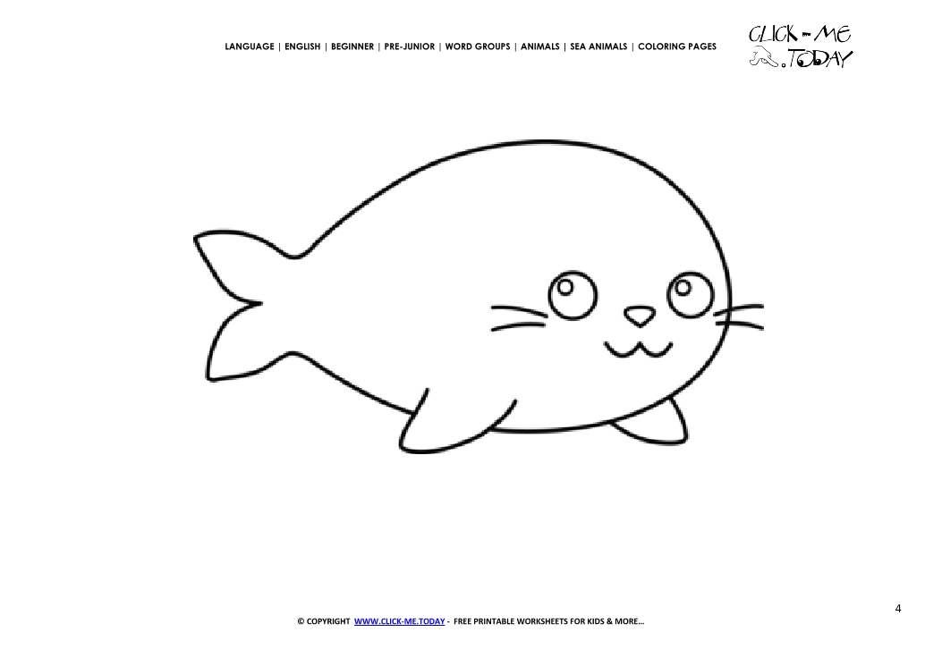 Coloring page Little Seal - Color picture of Seal