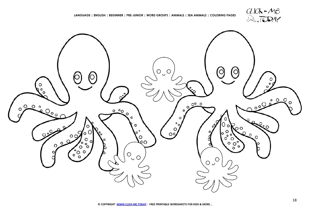 Coloring page Octopuses - Color picture of Octopuses