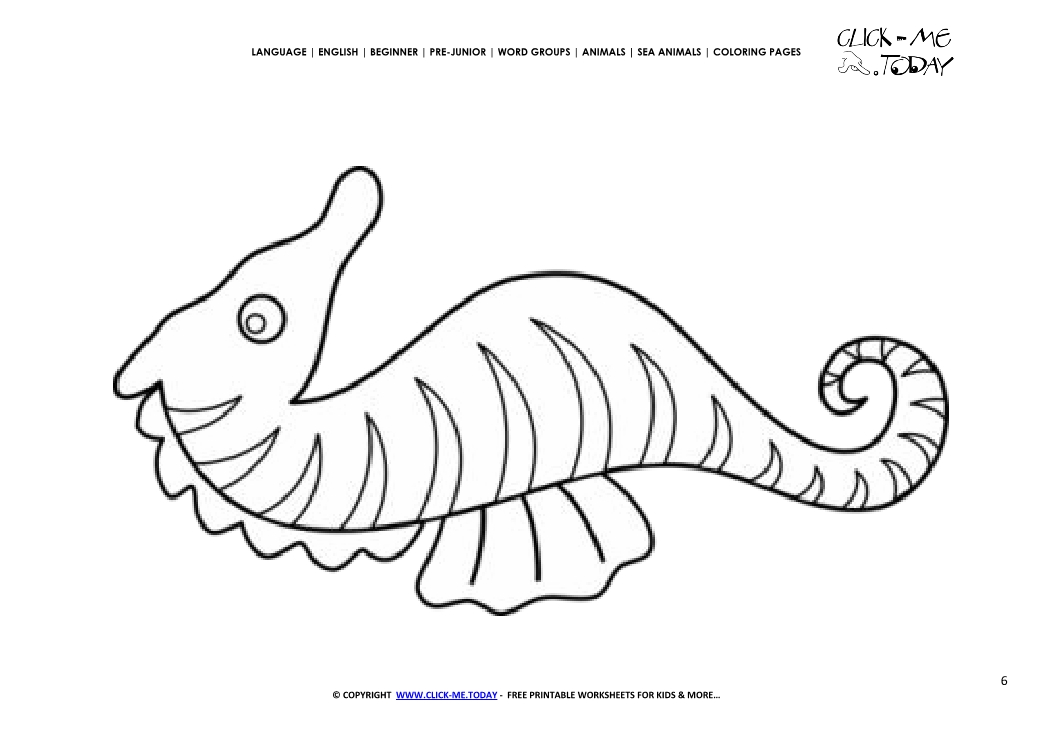 Coloring page Sea Horse - Color picture of Sea Horse