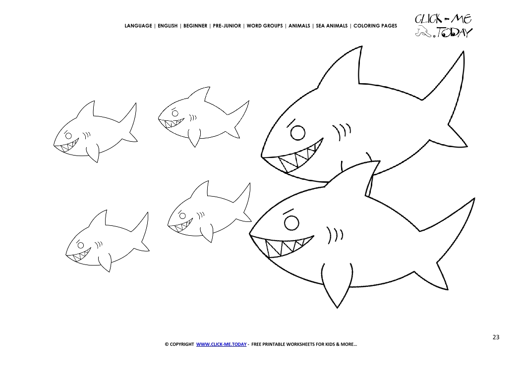 Coloring page Sharks - Color picture of Sharks