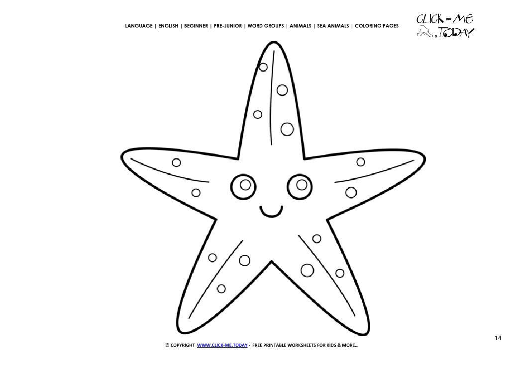 Coloring page Starfish - Color picture of Starfish