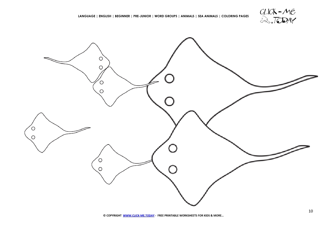 Coloring page Stingrays - Color picture of Stingrays