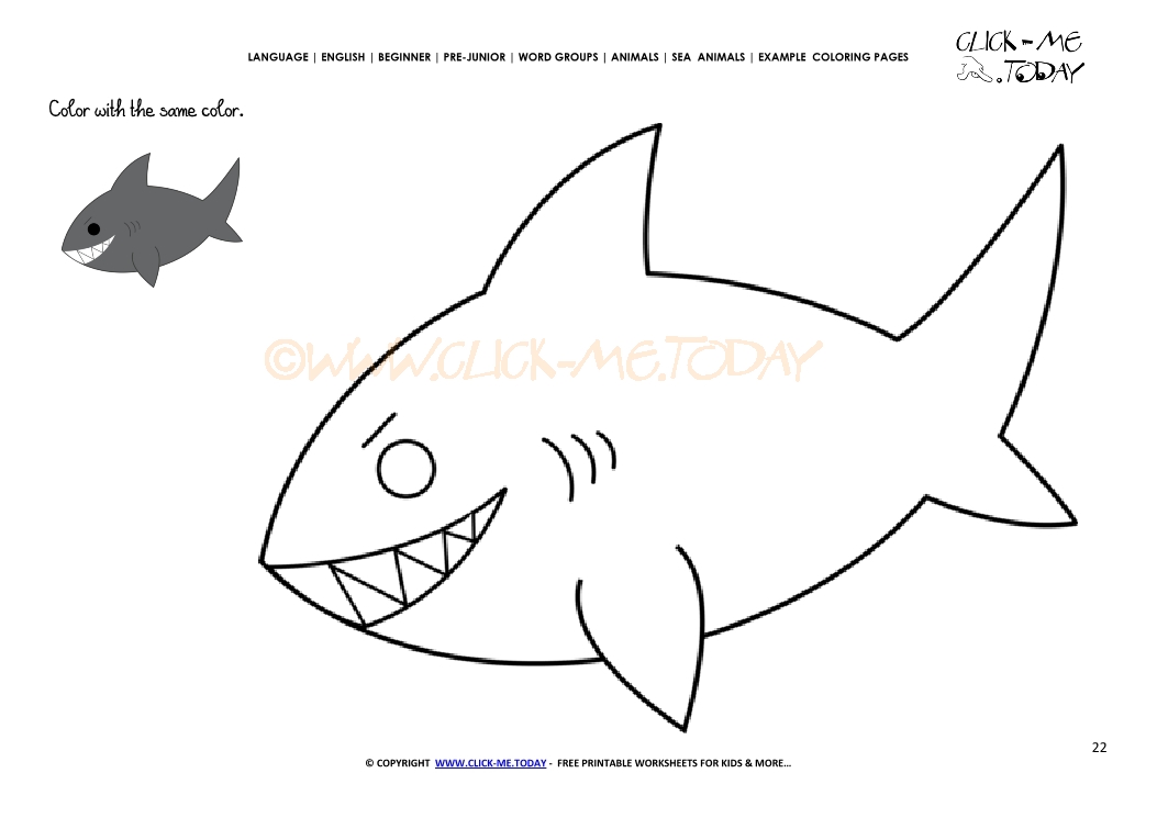 Example coloring page Shark - Color picture of Shark