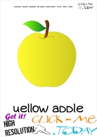 Printable Apple flashcard | Wall card of Yellow Apple