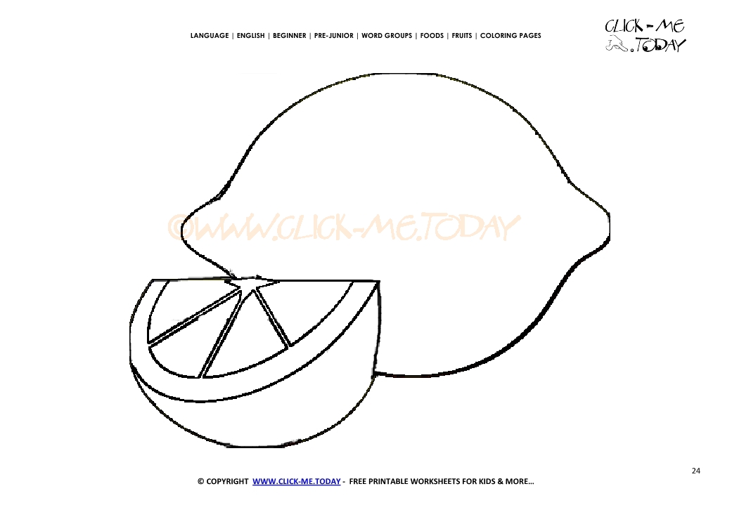 Lime coloring page - Free printable Lime cut out template