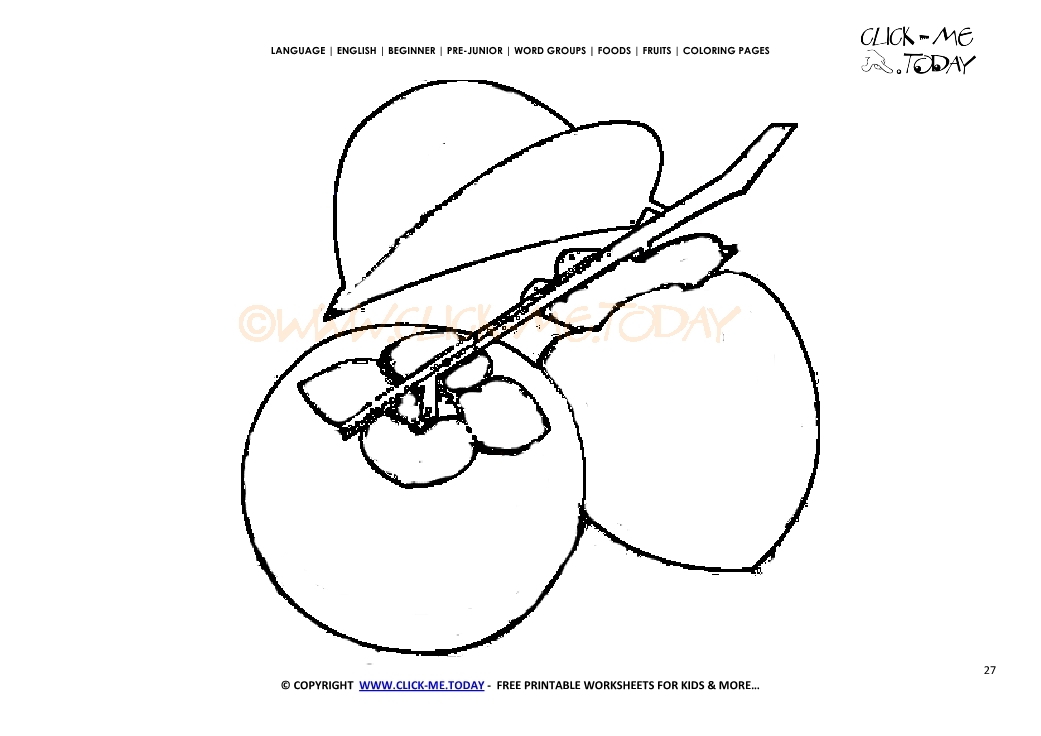 Persimmon coloring page - Free printable Persimmon cut out template
