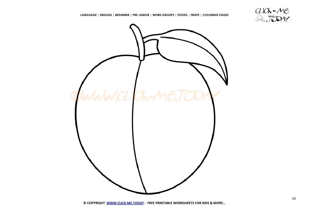 Plum coloring page - Free printable Plum cut out template