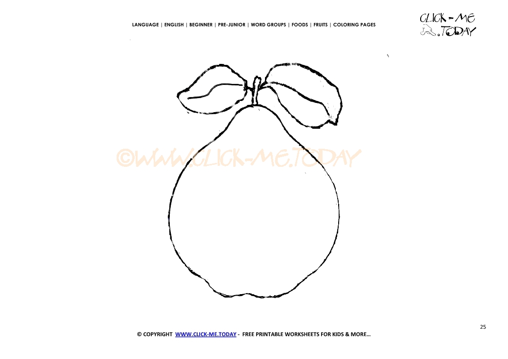 Quince coloring page - Free printable Quince cut out template