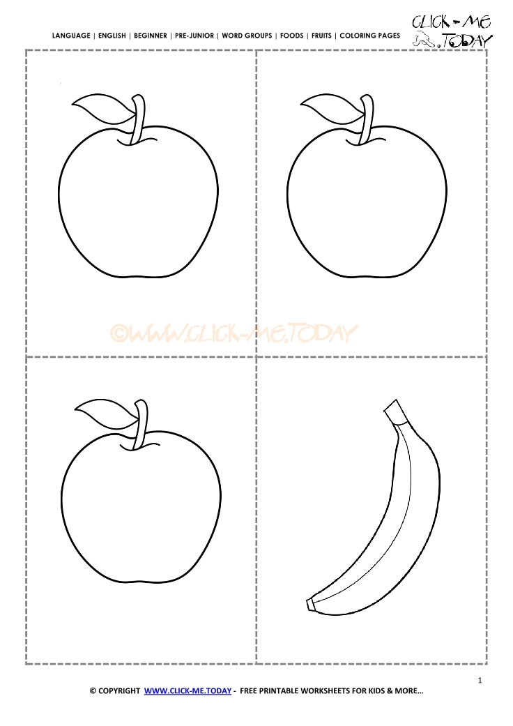 Printable fruits coloring pages