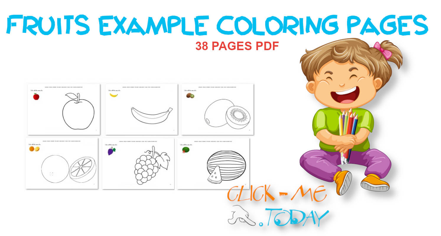 FRUIT COLORING PAGES WITH EXAMPLE PICTURE PDF