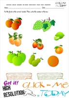 Fruits Worksheet 67 - Count orange fruits worksheet