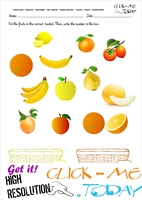 Fruits Worksheet 69 - Count the yellow fruits
