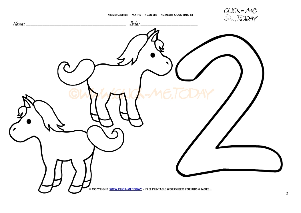 Number coloring pages - Number 2
