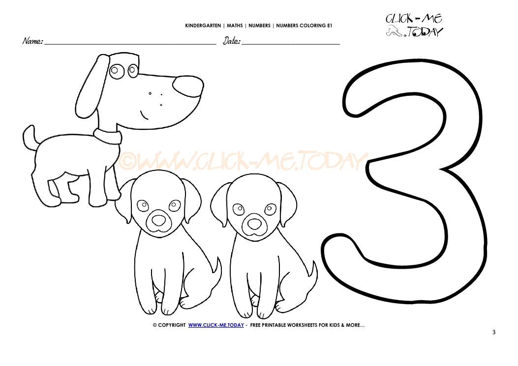 Number coloring pages - Number 3