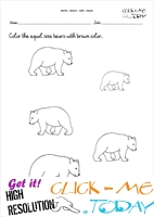 Free printable Equal size Activity sheets & Worksheets 7 - Color