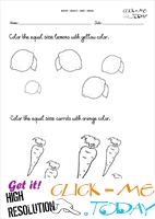 Free printable Equal size Activity sheets & Worksheets 9 - Color